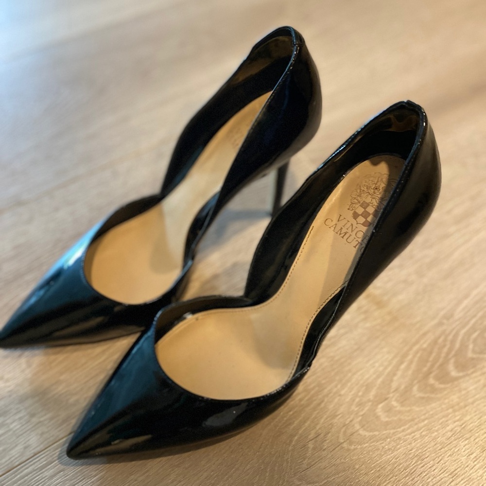 Vince camuto black patent leather heels